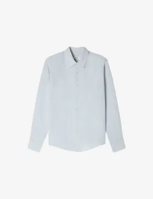SANDRO Relaxed-Fit Long-Sleeve Linen Shirt - BUTTER CREAM detail 2