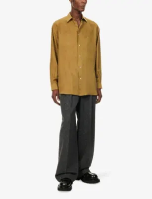 VALENTINO GARAVANI Classic-Collar Long-Sleeve Silk Shirt - 15.75 detail 2