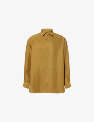 VALENTINO GARAVANI Classic-Collar Long-Sleeve Silk Shirt - 15.75