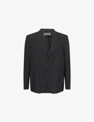 EMPORIO ARMANI Seersucker Single-Breasted Woven Blazer