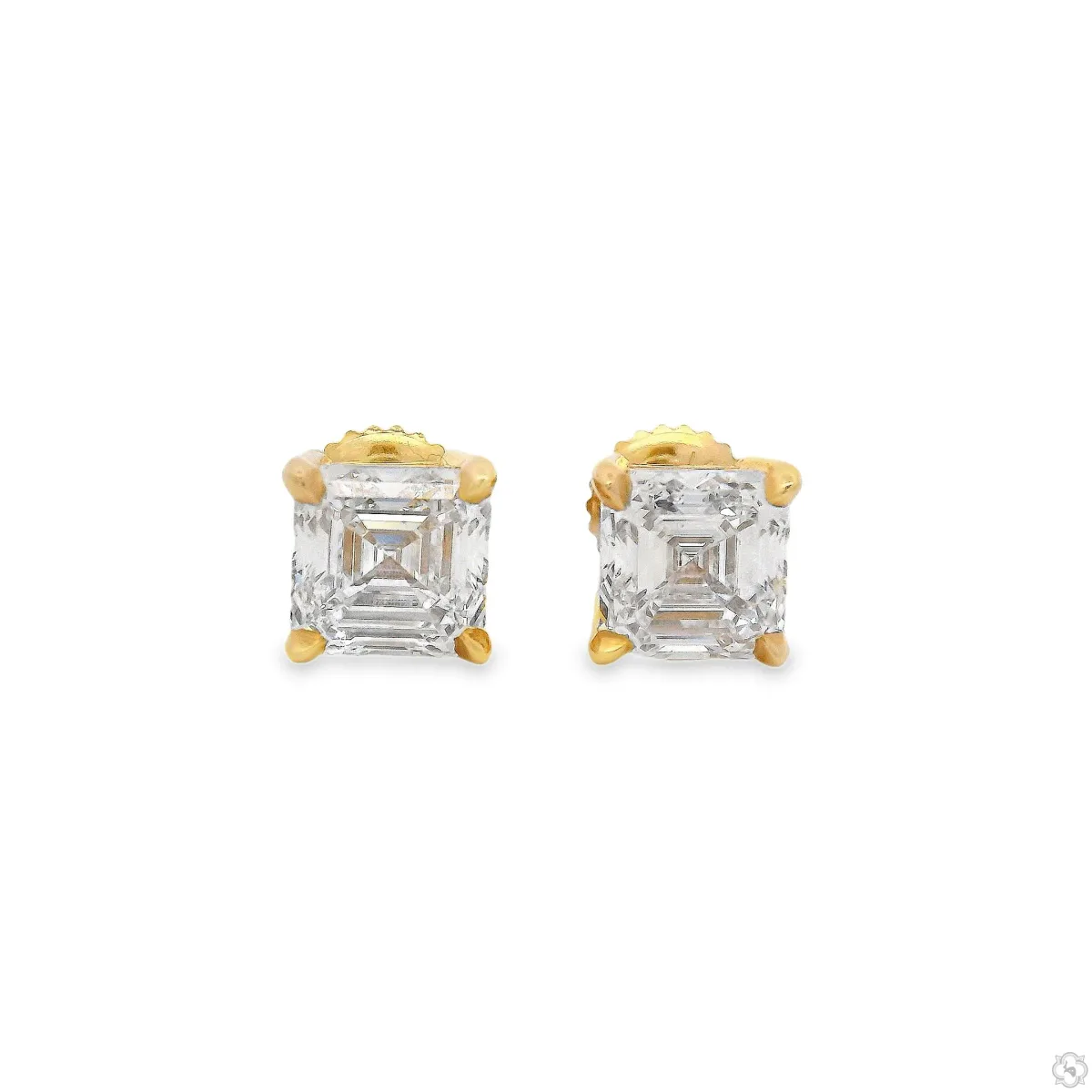 RINA - For Him CUSTOM CVD Asscher-Cut Diamond Studs 2.80 Ctw (Lab) 69432 in Rose Gold – Earrings