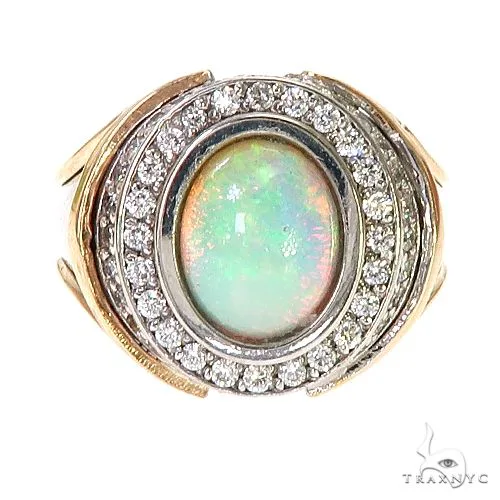 PIA - For Him GEMSTONES UnCut Gems For Him Opal Diamond 2-Tone Gold Ring 67247 in 6.5 – Ring