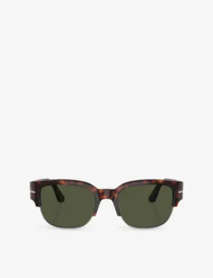 PERSOL PO3319S Square-Frame Tortoiseshell Acetate Sunglasses