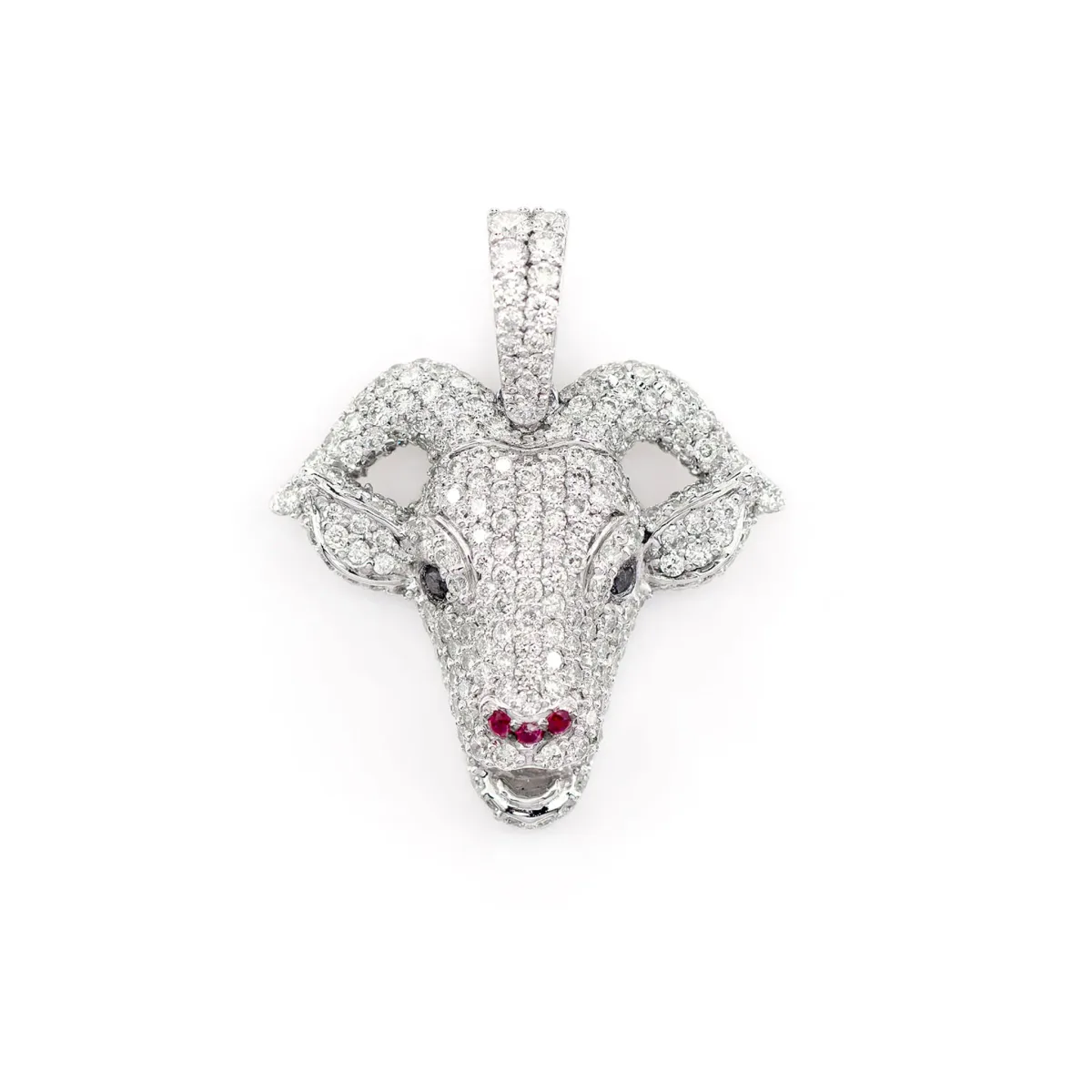 For Him Goat Head Diamond Pendant in 1.25ctw / White Gold / Lab Grown Diamond – Pendant