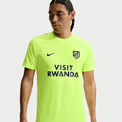 Nike Atlético Madrid Strike Men's Nike Football Dri-FIT Short-Sleeve Top - Volt/White/Deep Royal Blue/Deep Royal Blue