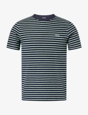 LOEWE Logo-Embroidered Striped Cotton-Terry T-Shirt