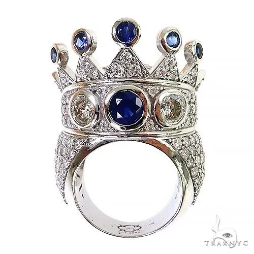 RINA - For Him CUSTOM Diamond With Sapphire Recreated Tupac Crown Ring 69130 in Rose Gold / 10 – Ring