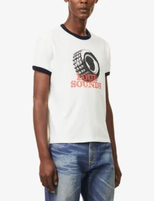 AUSTIN POST Ringer Loud Sounds Cotton T-Shirt detail 3