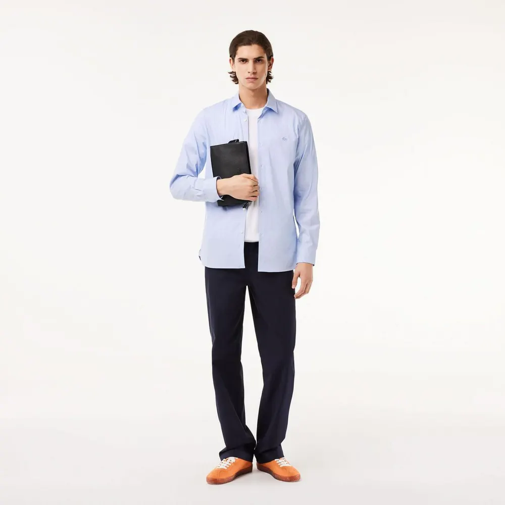 Lacoste Slim Fit Striped Stretch Poplin Shirt detail 3