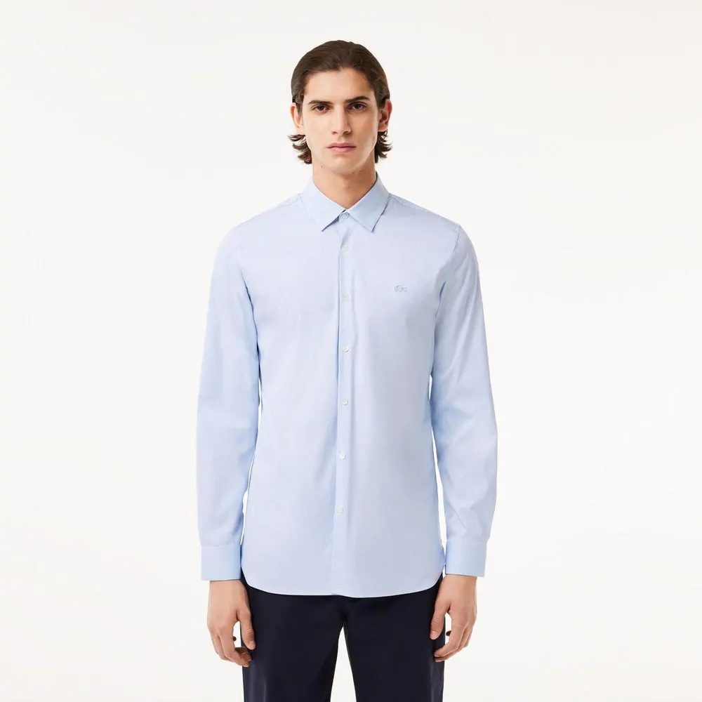 Lacoste Slim Fit Striped Stretch Poplin Shirt