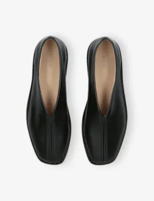 LEMAIRE Flat Piped Leather Slippers - EUR 45 / 11 UK MEN in BLACK, additional product view 2