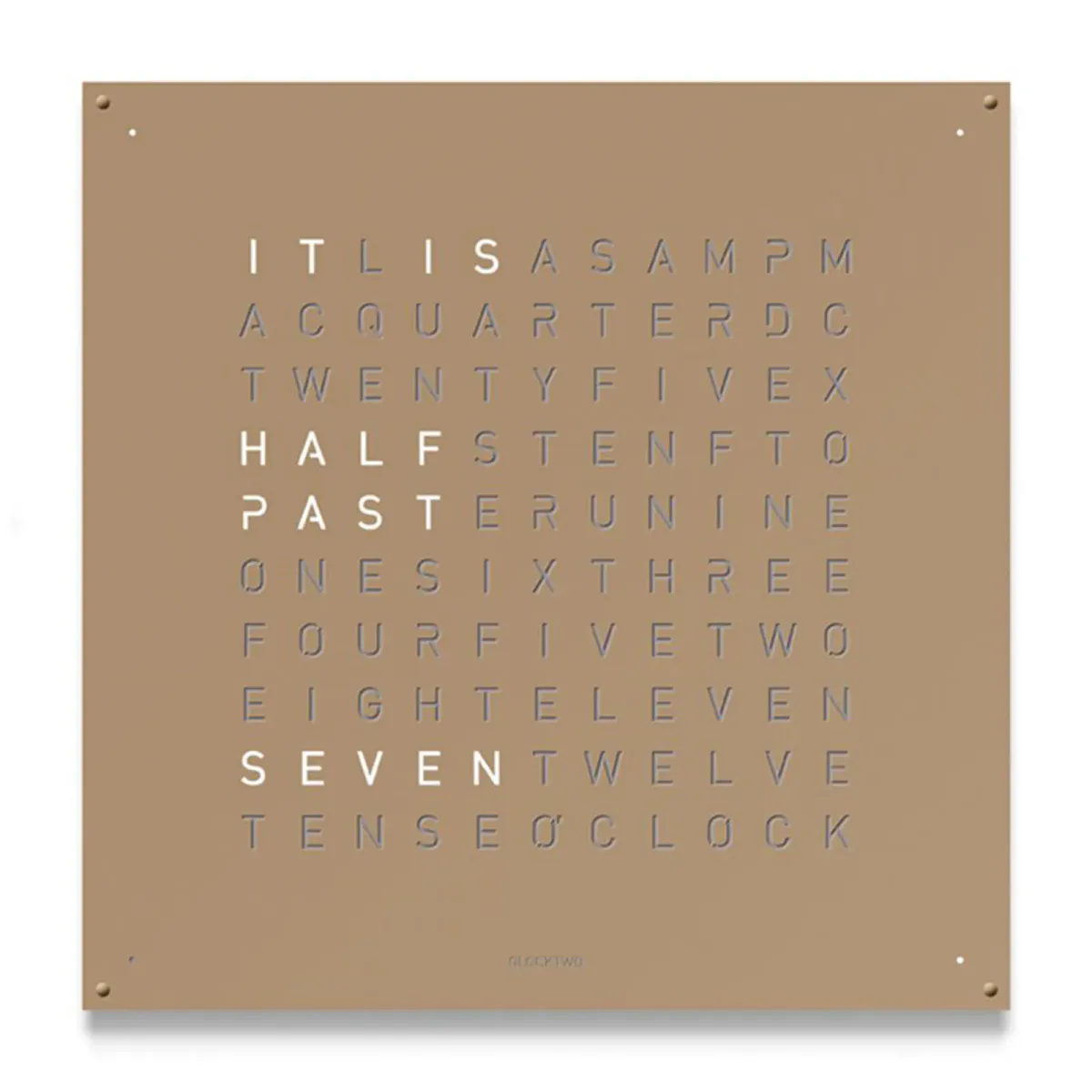 QLOCKTWO LARGE Stainless Steel Hazelnut Wall Clock 90cm