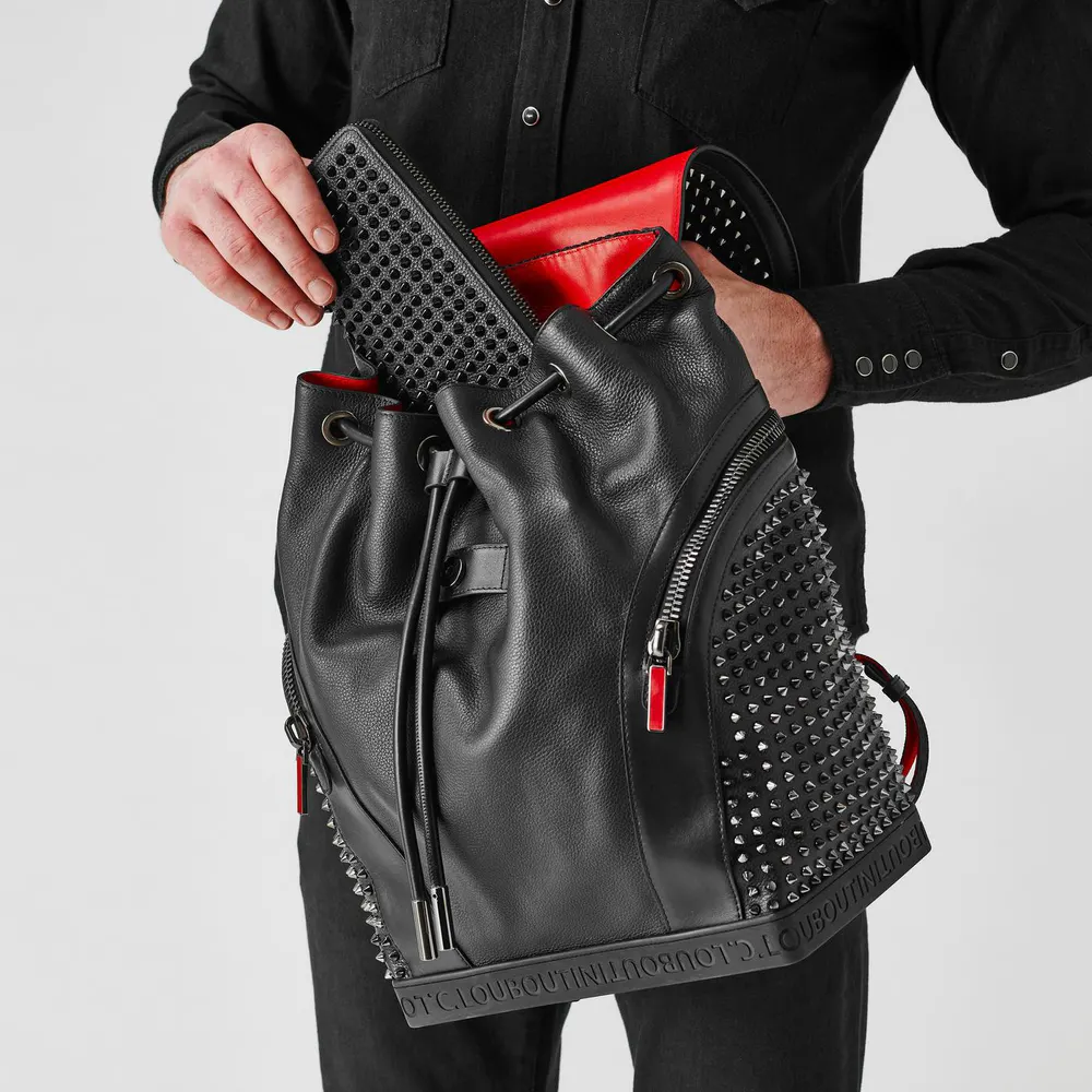 Christian Louboutin Men's Embellished Cotton Spike Purse detail 2