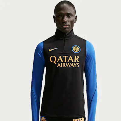 Nike Inter Milan Strike Third Men's Nike Dri-FIT Football Knit Drill Top - Black/Blue Spark/Black/Tour Yellow