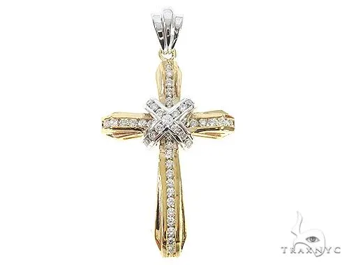 RINA - For Him FACTORY 14k Two Tone Designer DX Cross 65488 – Pendant