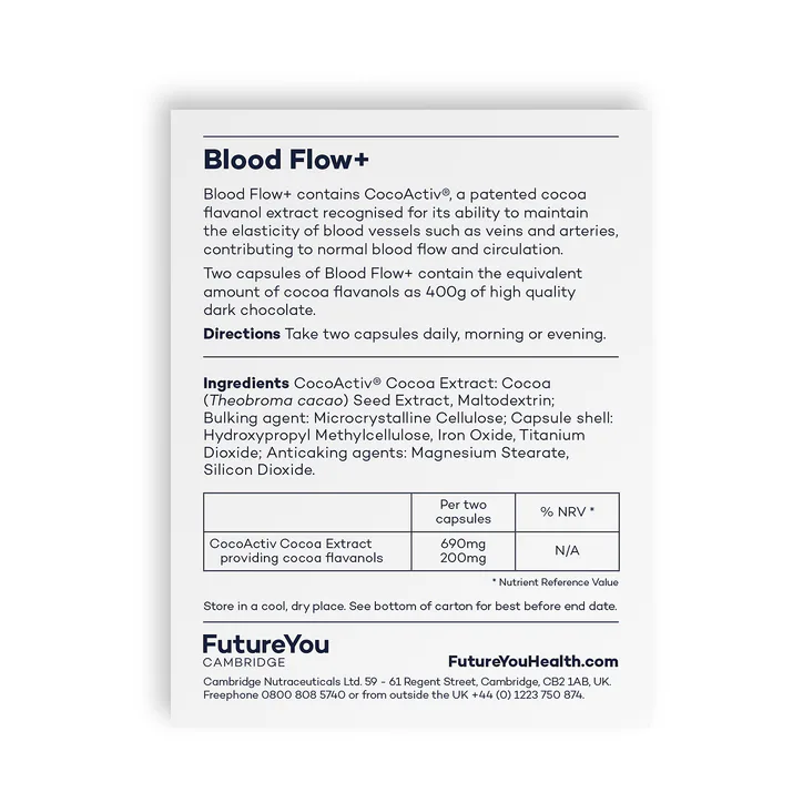 FutureYou Cambridge Blood Flow+ Cocoa Flavanols 28 Tablets, additional product view 2
