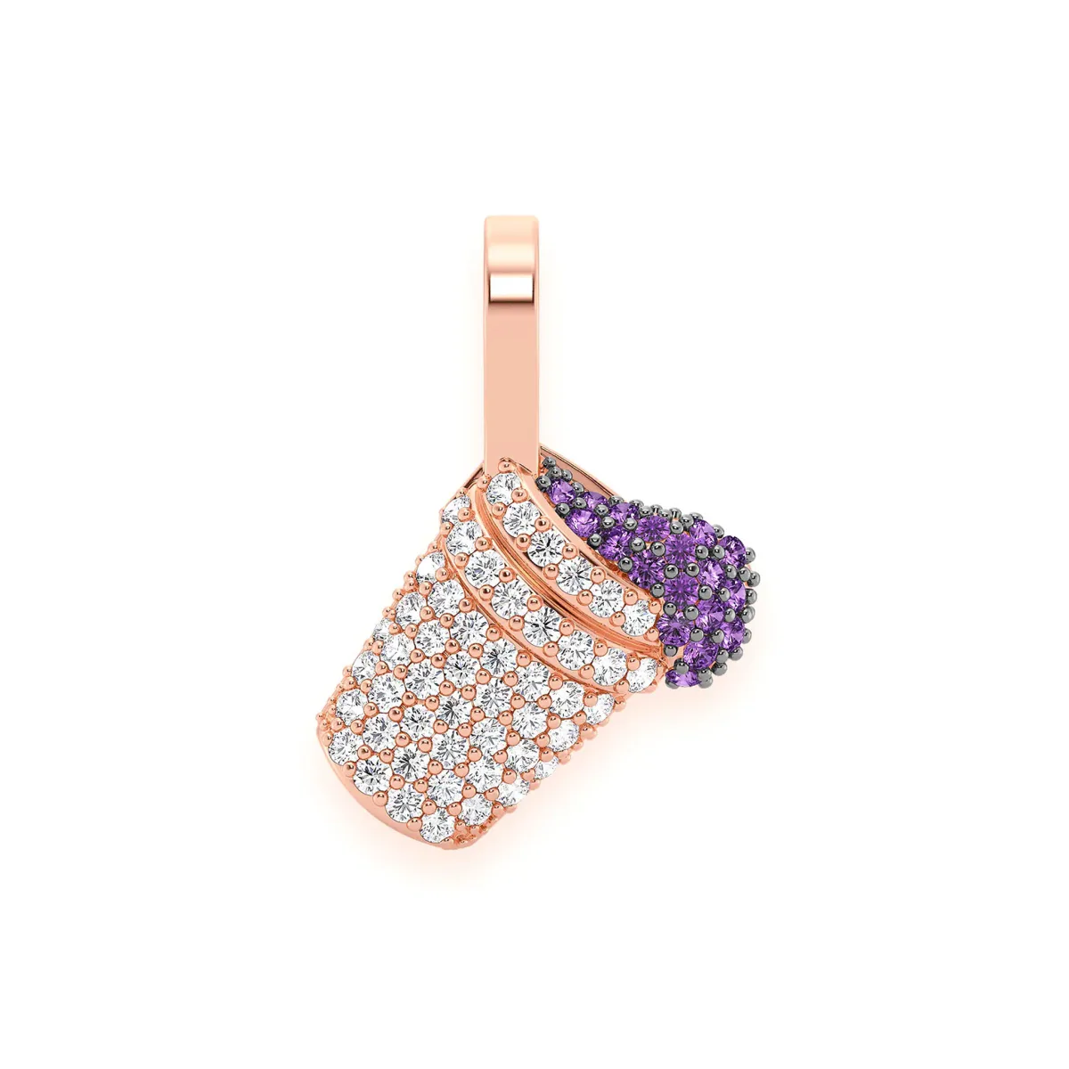 For Him Double Cup Diamond Pendant in Rose Gold / Natural Diamond – Pendant