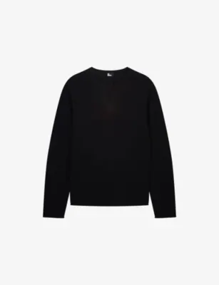 THE KOOPLES Brand-Embroidered Tunisian-Collar Cotton-Knit Sweatshirt