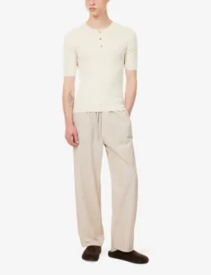 FRAME Striped Pyjama Cotton Trousers detail 2