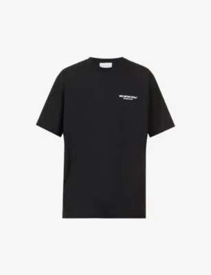 MKI MIYUKI-ZOKU Design Studio brand-print organic-cotton jersey T-shirt - BLACK