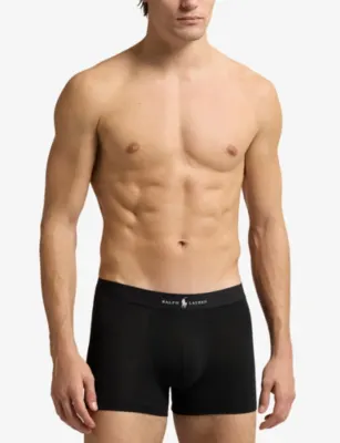 POLO RALPH LAUREN Branded Set of Three Cotton-Blend Trunks detail 2