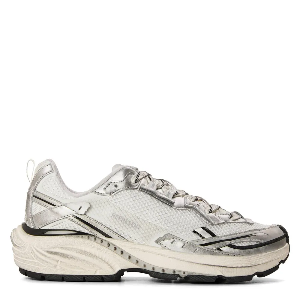 Represent Men's Trainers in White/Silver – Footwear