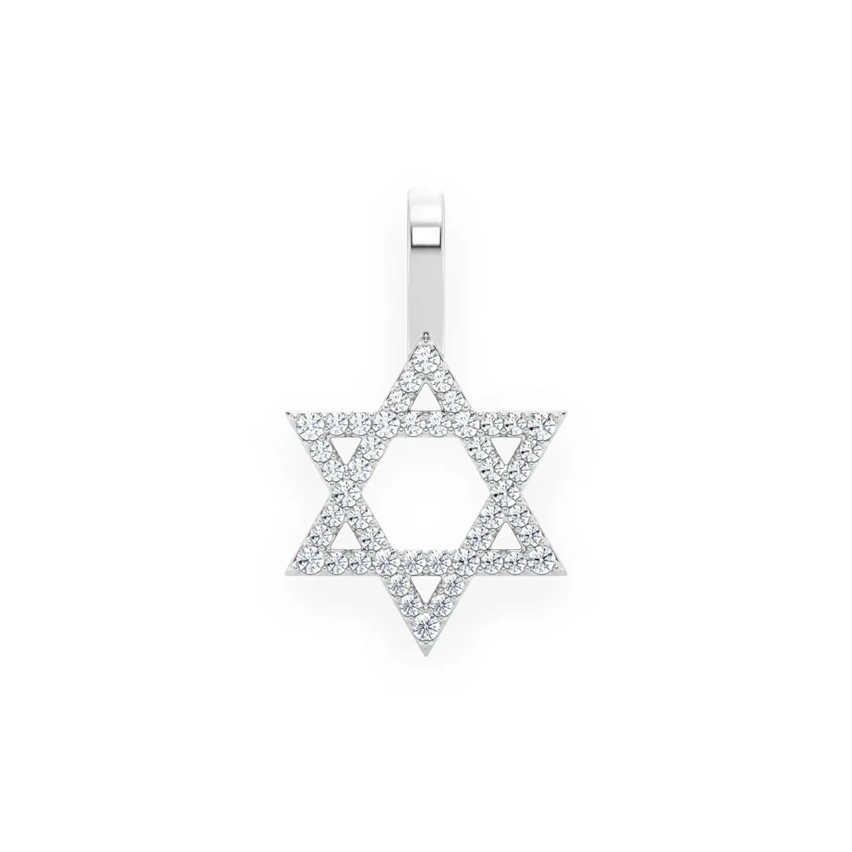 For Him Star of David Diamond Pendant in White Gold / Natural Diamond – Pendant