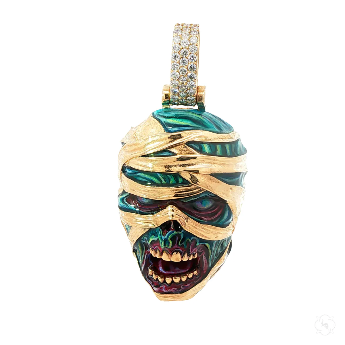 DANNY - For Him CUSTOM Mummified Zombie Pendant with Glow In The Dark Enamel 71282 in Rose Gold – Pendant