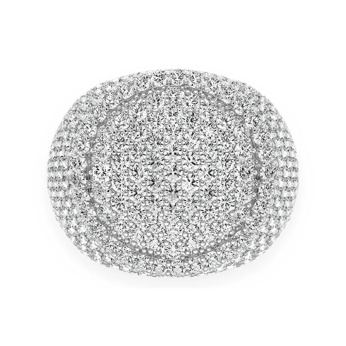 For Him Round Signet Ring in White Gold / Natural Diamond – Ring