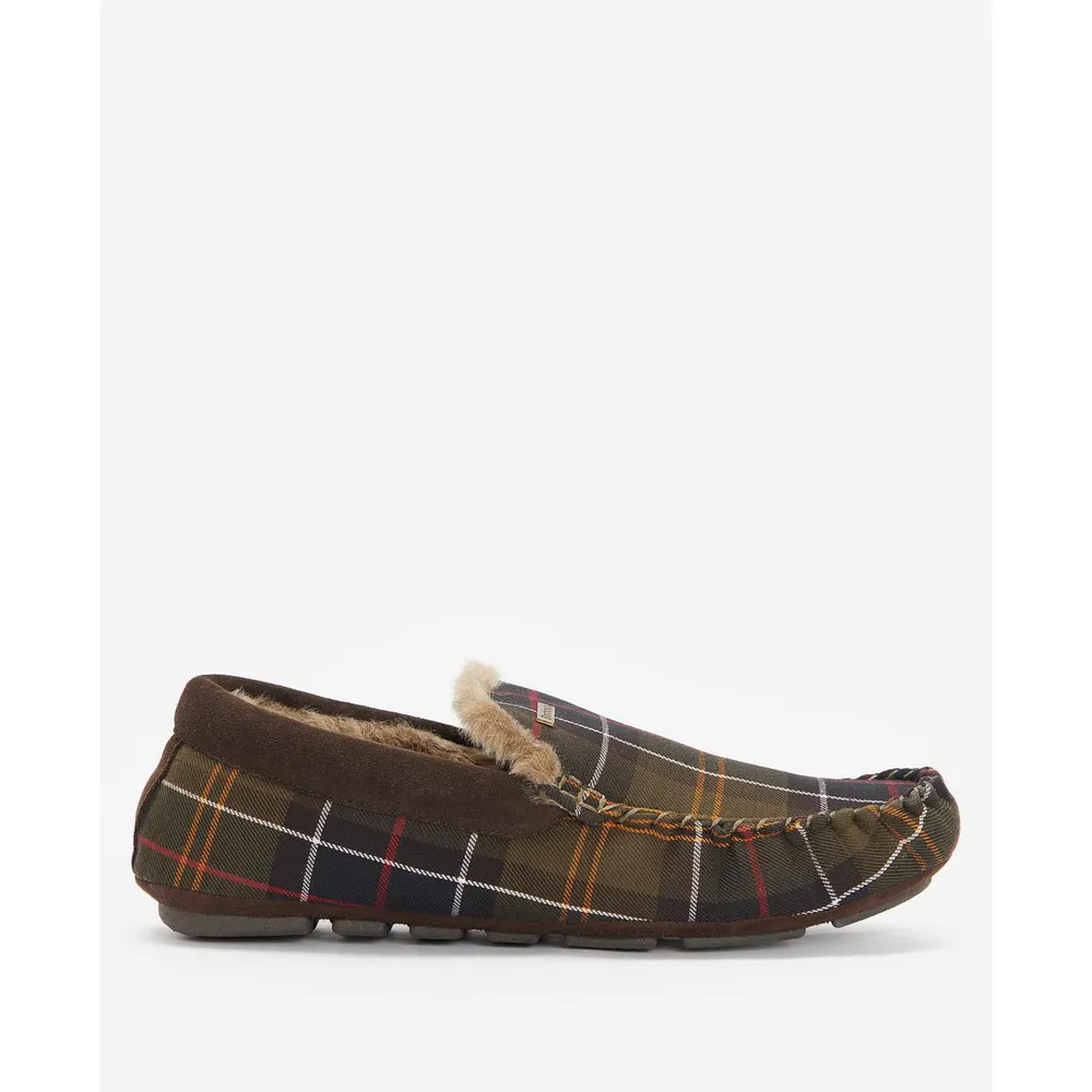 Barbour Men's Monty Moccasin Slippers in Classic Tartan – Footwear