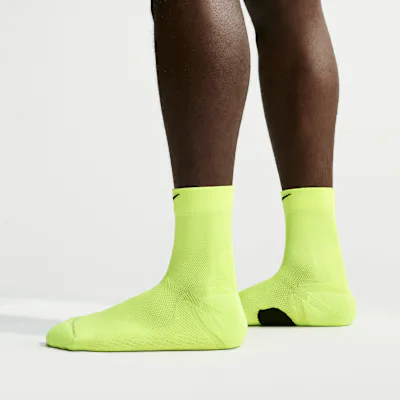 Nike Run Midweight Running Micro-Crew Socks (1 Pair) - Volt/Black/Black