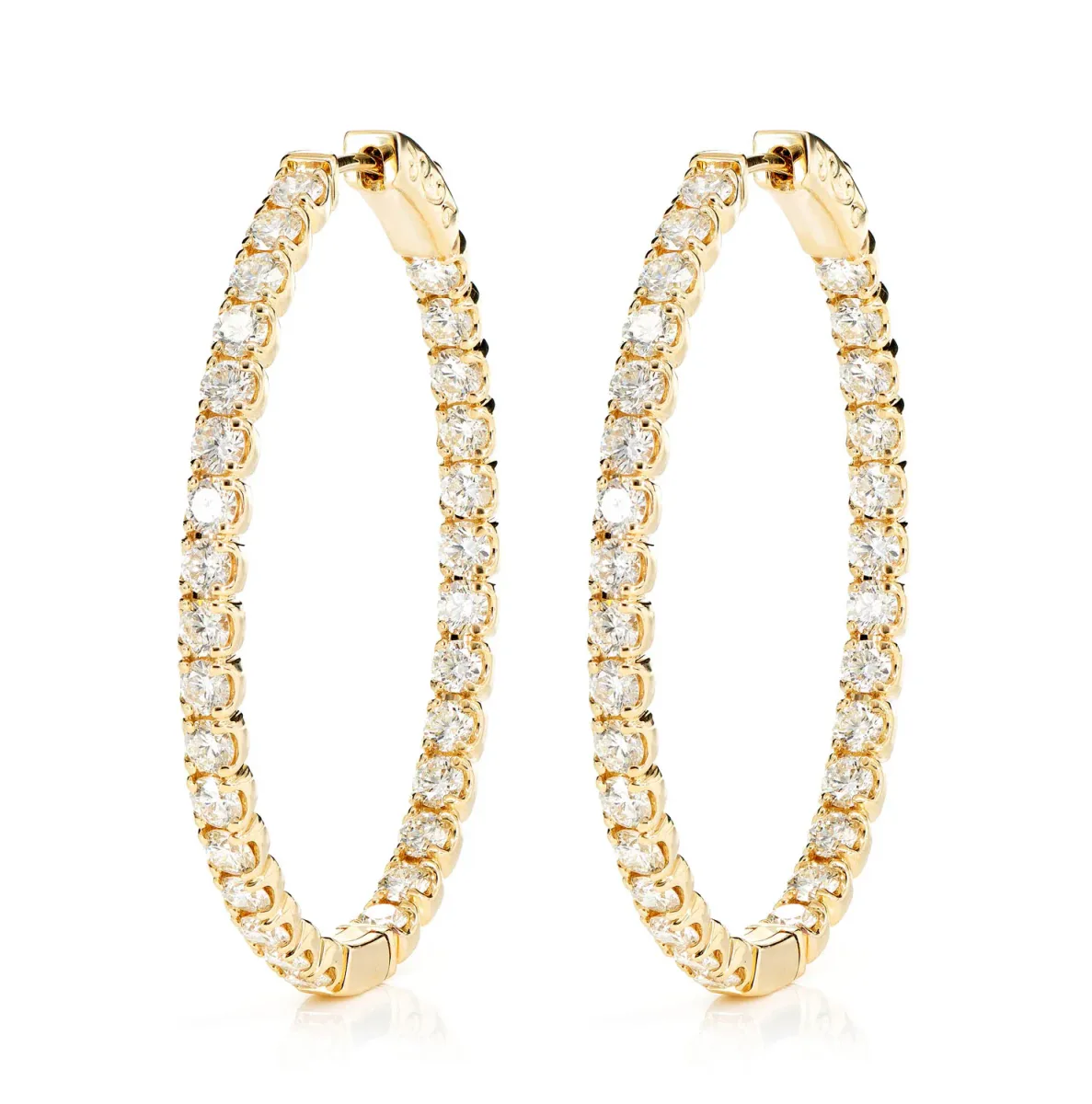 For Him Oval Diamond Inside Outside Hoop Earrings 5.00ctw in Rose Gold / Lab Grown Diamond – Earring