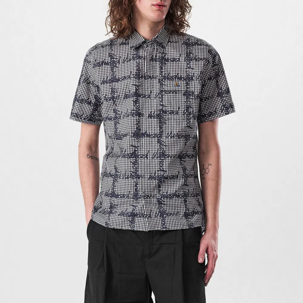 Vivienne Westwood Men's Classic Geometric Patterned Short Sleeve Shirt detail 3