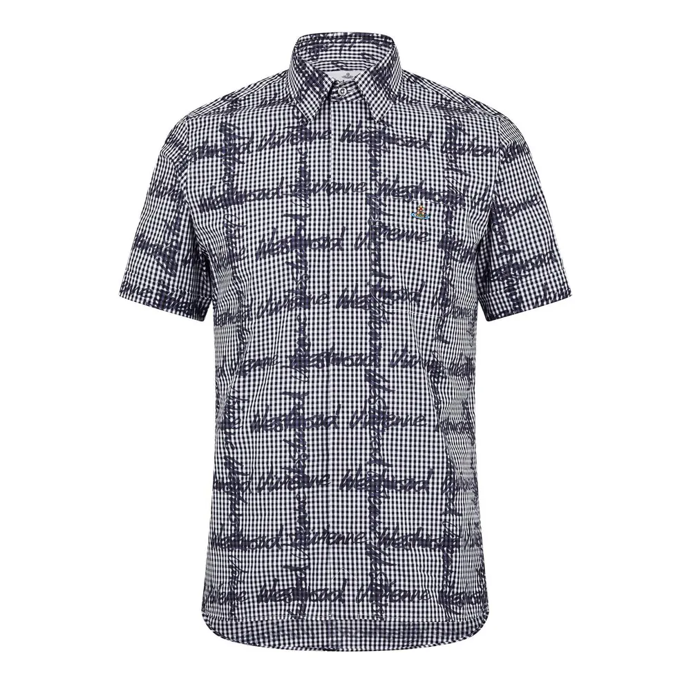 Vivienne Westwood Men's Classic Geometric Patterned Short Sleeve Shirt