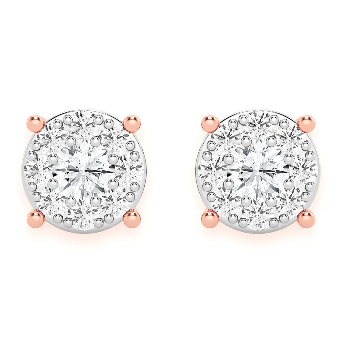 For Him Mosaic Diamond Studs in 0.50ctw / Rose Gold / Natural Diamond – Earring