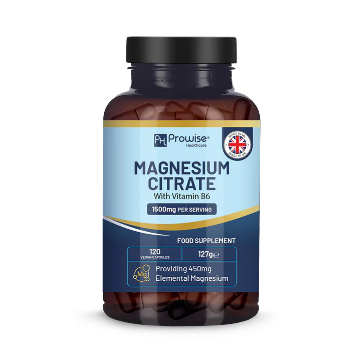 Prowise Healthcare Prowise Magnesium Citrate Capsules 1500mg with Vitamin B6 120 Vegan Tablets