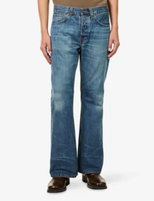NUDIE JEANS Flared-Leg Glenn Denim Jeans - 30/30 in Lineage Tracks, additional product view 3