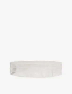 REISS Cameron pleated silk cummerbund - IVORY in IVORY – Mens | Ties | Plain Ties