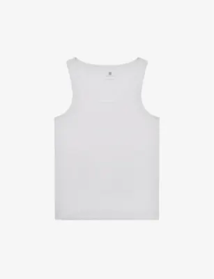 REISS Vinnie crewneck stretch-cotton vest - BLACK in WHITE – Mens | Tops & t-shirts | T-Shirts | Plain T-Shirts
