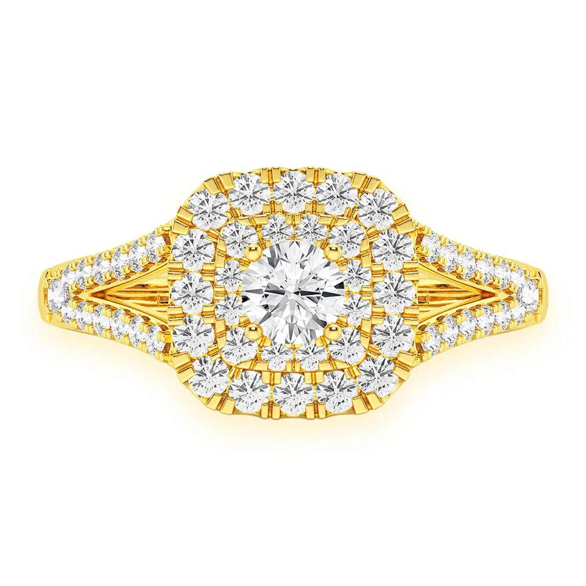 For Him Cushion Double Halo Diamond Ring in Rose Gold / Lab Grown Diamond – Ring