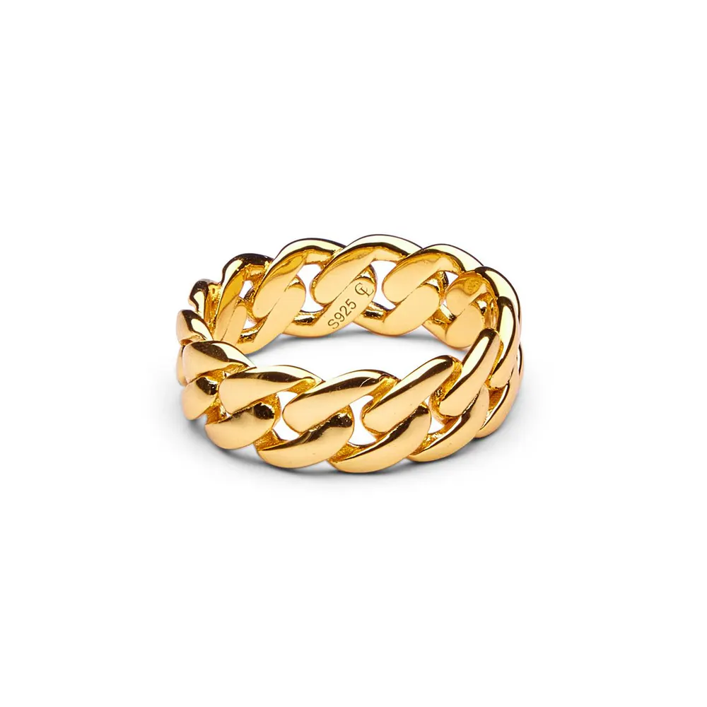 Common Lines Cuban Link Ring