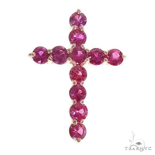 PIA - For Him GEMSTONES 14K Gold Ruby Cross 67052 in Rose – Pendant