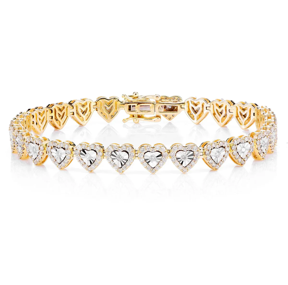 For Him Miracle Set Heart Link Diamond Bracelet