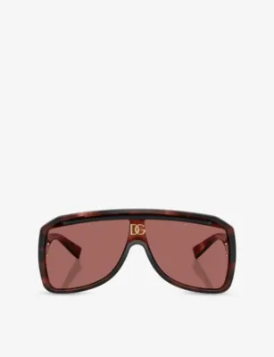 DOLCE & GABBANA DG6205 Shield-Frame Acetate Sunglasses