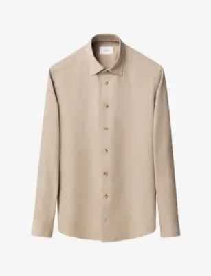 ETON Solid Corduroy Casual-Fit Cotton Shirt - Dark Green