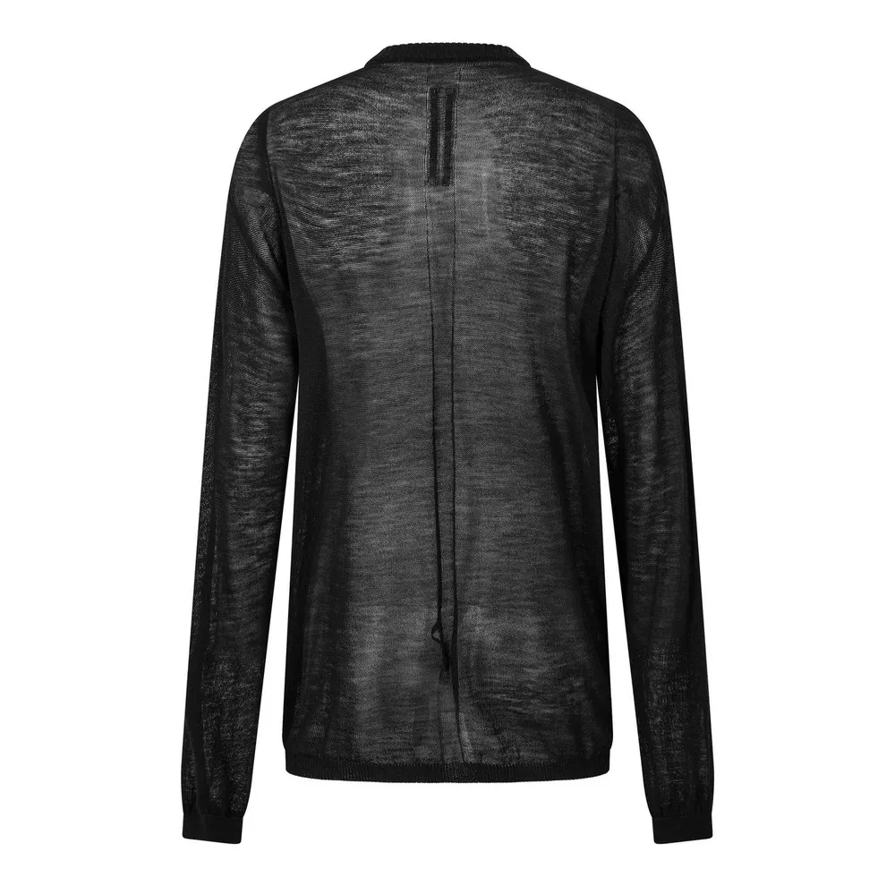 Rick Owens Men's Temple Sheer Sweat Crew Neck Jumper in Black, additional product view 2