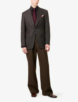 TOM FORD Shelton Single-Breasted Checked Wool Jacket detail 2