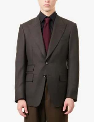 TOM FORD Shelton Single-Breasted Checked Wool Jacket detail 3