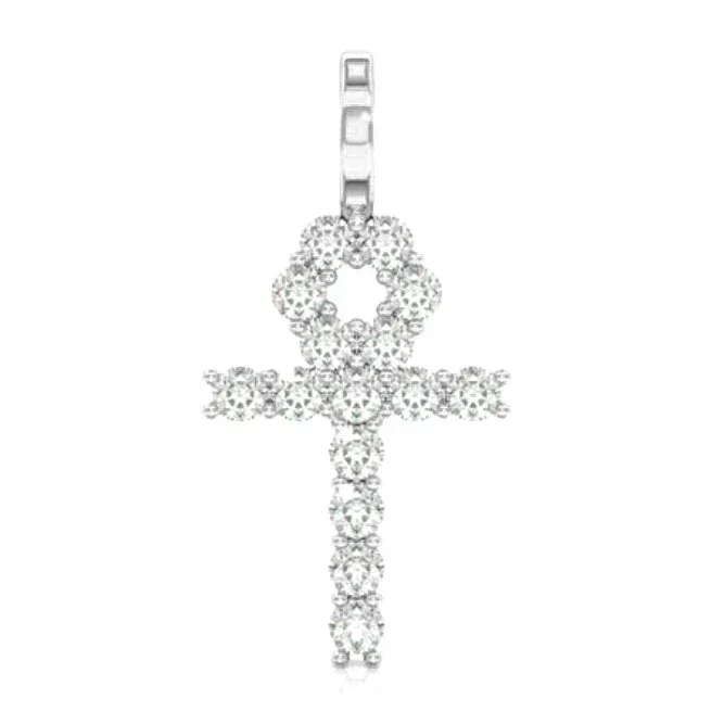 For Him Diamond Ankh Pendant in 0.25ctw / White Gold / Natural Diamond – Pendant