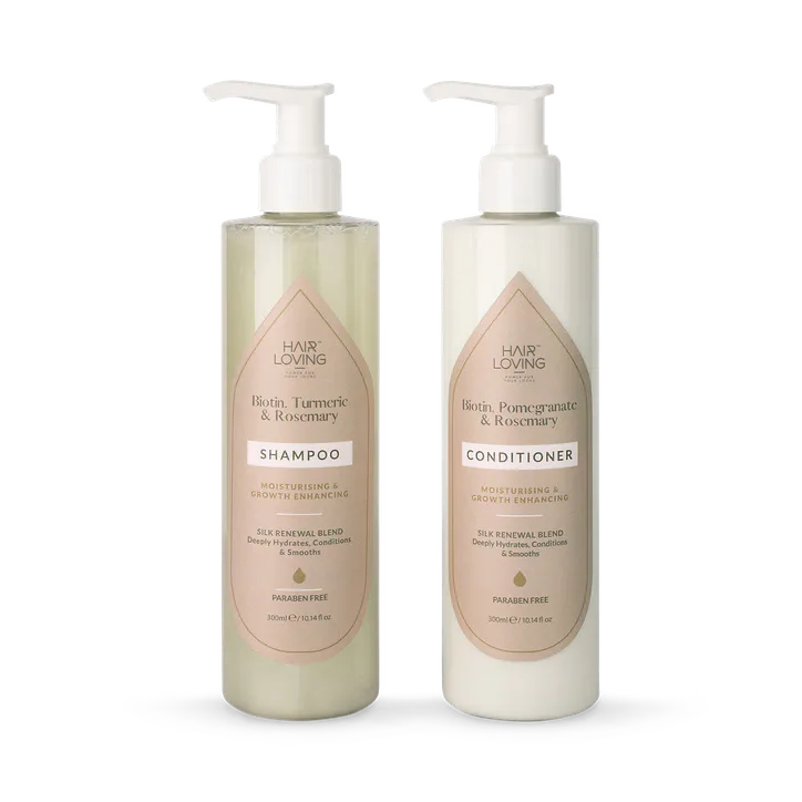 Hair Loving Silk Renewal Shampoo & Conditioner Set – Biotin, Rosemary & Argan Oil for Hair Growth and Hair Loss Support